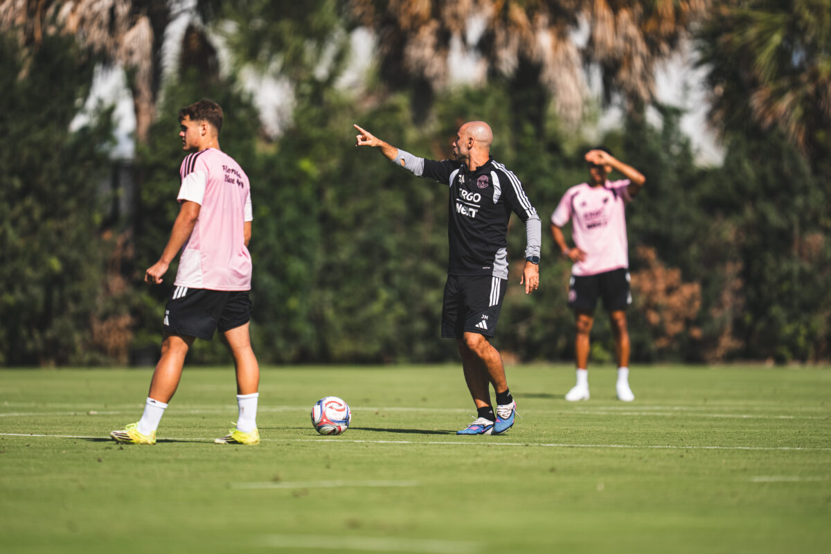 Javier Mascherano dirigió la práctica del sábado de Inter Miami de la MLS.  