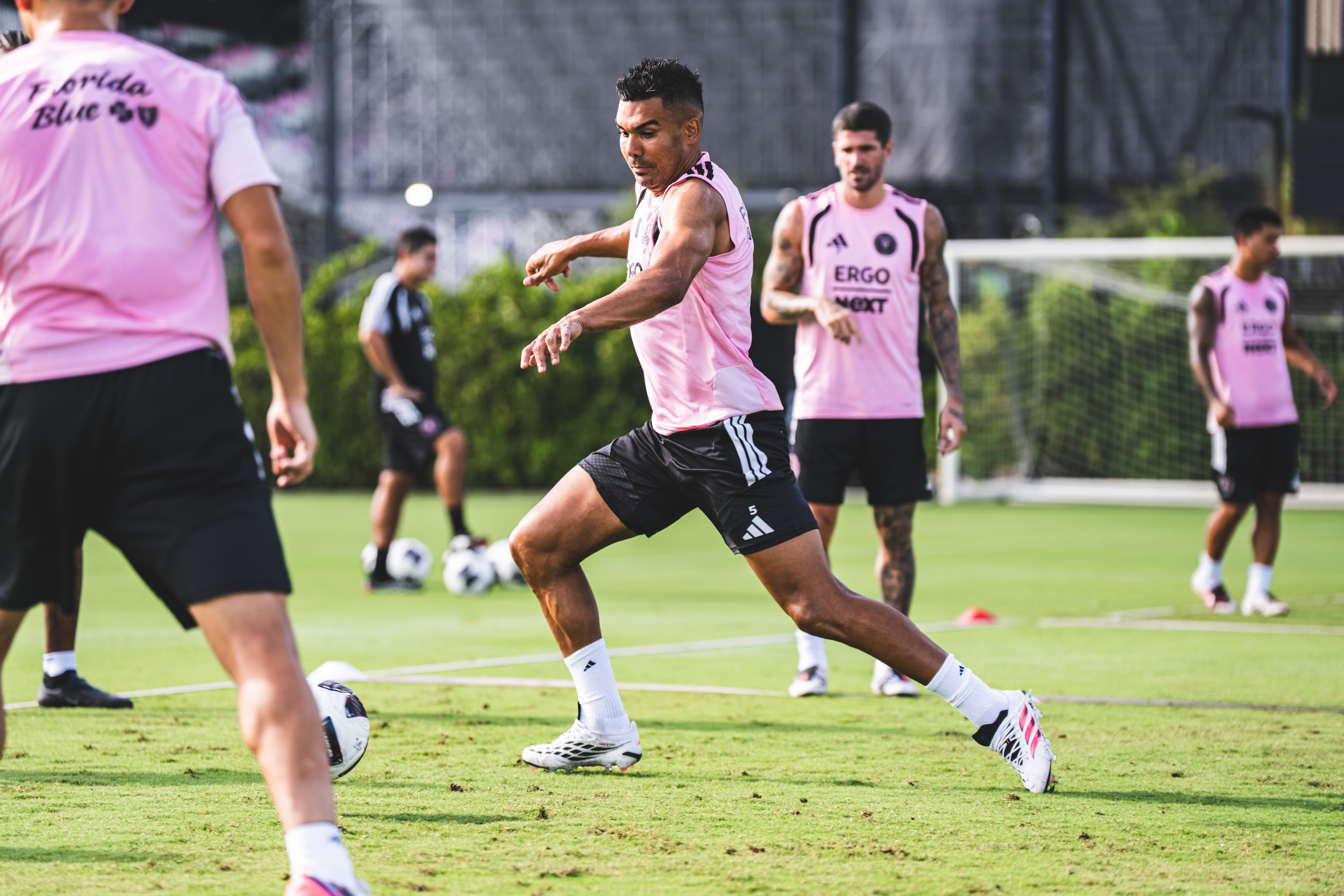 Jugadores de Inter Miami entrenan de cara al partido ante León